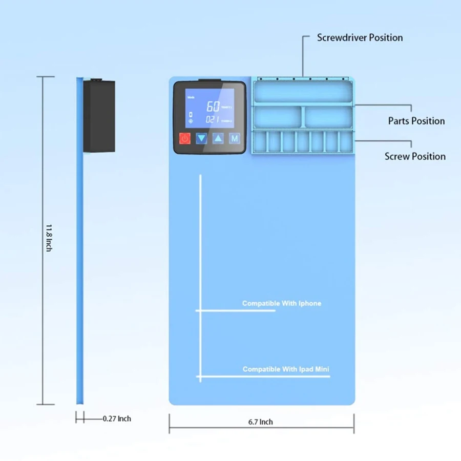 CPB Heating Pad Mobile Phone LCD Screen Separator Opening Tool Screen Repair Kit Open Remover Refurbish Tool for iPhone iPad