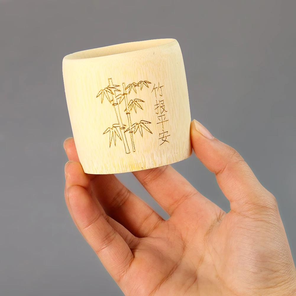 Natural Healthy Bamboo Tableware Drinking Cup Tea Cereal Juice Milk Coffee Beer Cup Chinese Style Wooden Cup for Kitchen Home