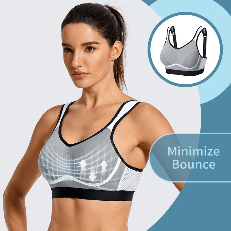 Sports Bra Woman Yoga Crop Tank Top Female High Impact Support   Breathable Workout  Fitness Vests Gym Clothing Plus Size