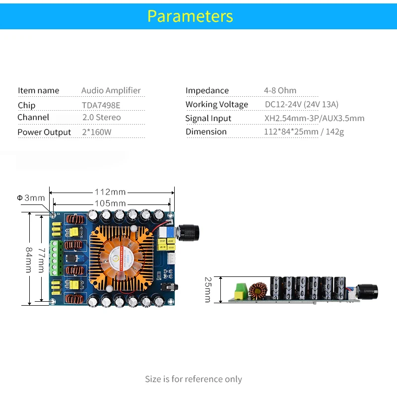 UNISIAN TDA7498E 오디오 전력 증폭기 TDA7498E 클래스 D HIFI 디지털 칩 2.0 채널 160W + 160W 고출력 증폭기 보드