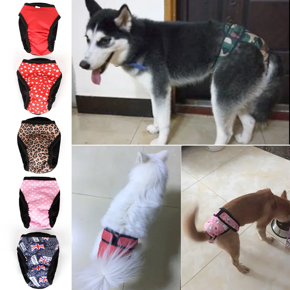 Female Dog Shorts Panties Menstruation Underwear Briefs Jumpsuit Dog Physiological Pants S-XXL Diaper Sanitary For Dog Washable