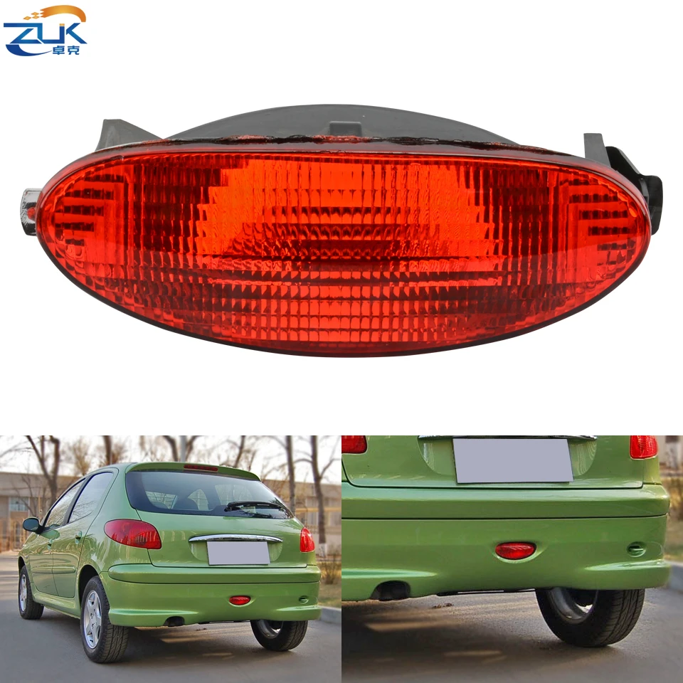 ZUK Rear Bumper Middle Fog Light Anti-Fog Warning Lamp Reflector For Peugeot 206 CC SW Hatchback 2005 2006 2007 2008 6351K5