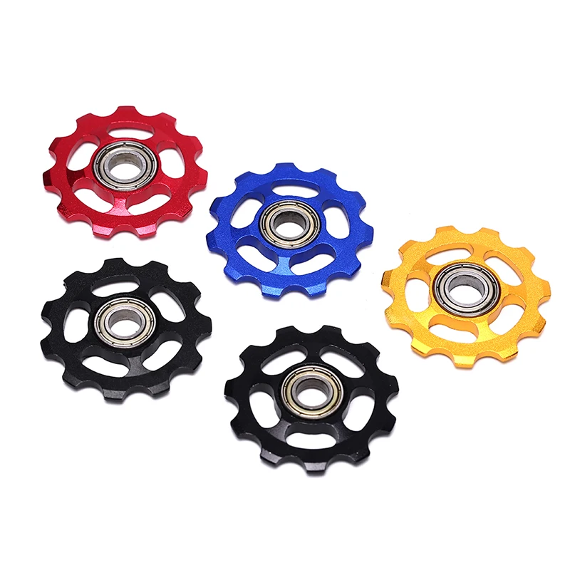 2pcs 11T MTB Aluminum Alloy Bike Bearing Jockey Wheel Rear Derailleur Pulleys Outdoor Bicycle Parts