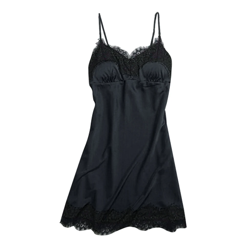 Women\'s Nightgown Negligee Babydoll Lace Trim Lingerie Sexy Pajamas V Neck Lace Nightwear Lingerie Babydoll Sleep Wear