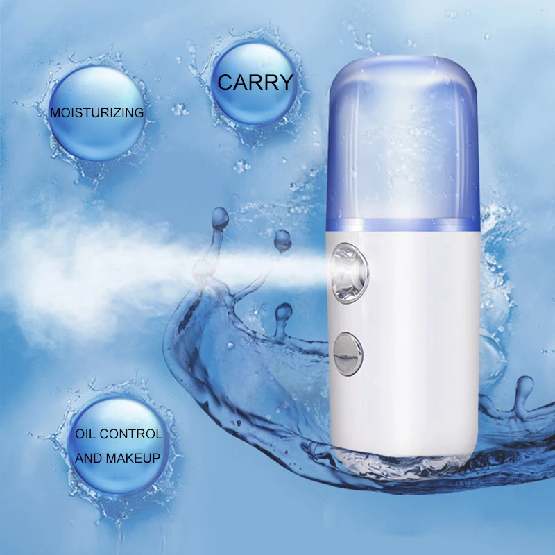 30Ml Mini Facial Steamer Nano Mister Gezicht Spuit Usb Vernevelaar Luchtbevochtiger Hydraterende Hydraterende Vrouwen Beauty Skin Care Tool