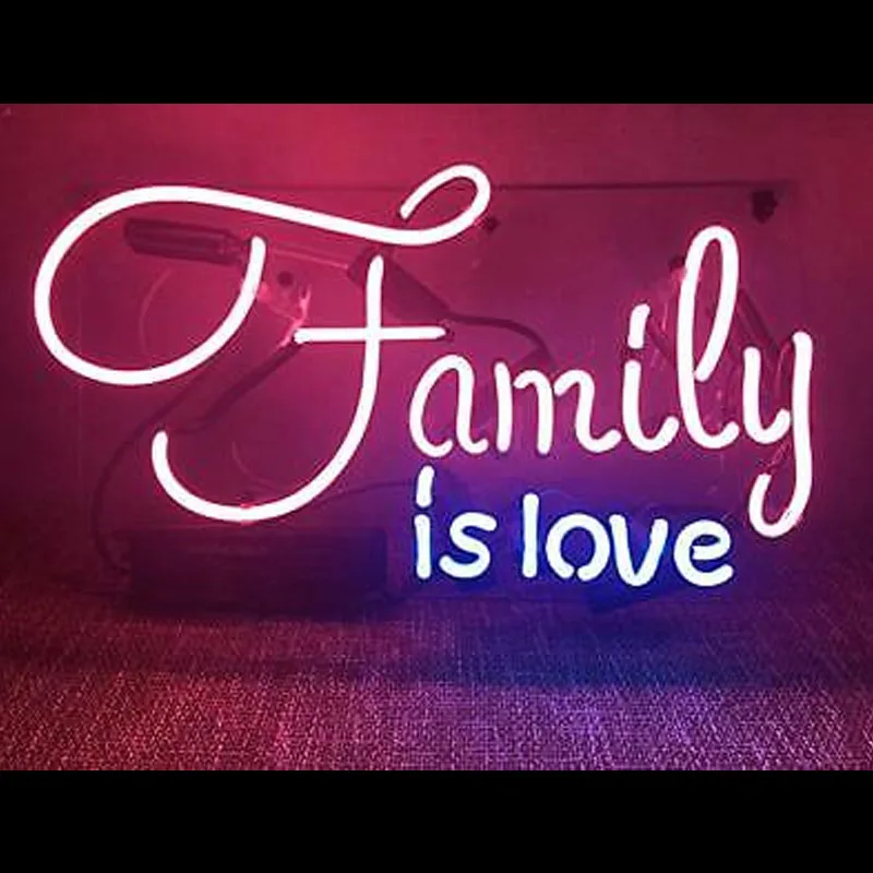 Neon Sign Family Is LOVE Neon light Neon Wall Sign for Home Beer Love Hotel Advertise Lamp Recreational Handmade Neon Light Lamp