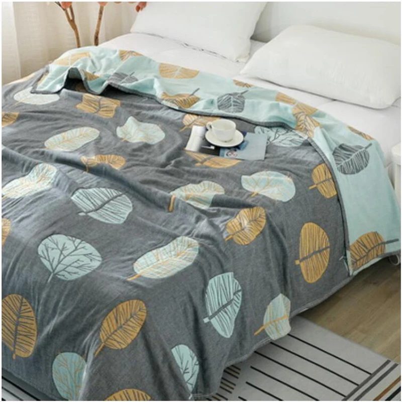 Musling blanket 100% cotton, soft and breathable blanket for sofa bed, fashion, chic, multi-functional, travel B