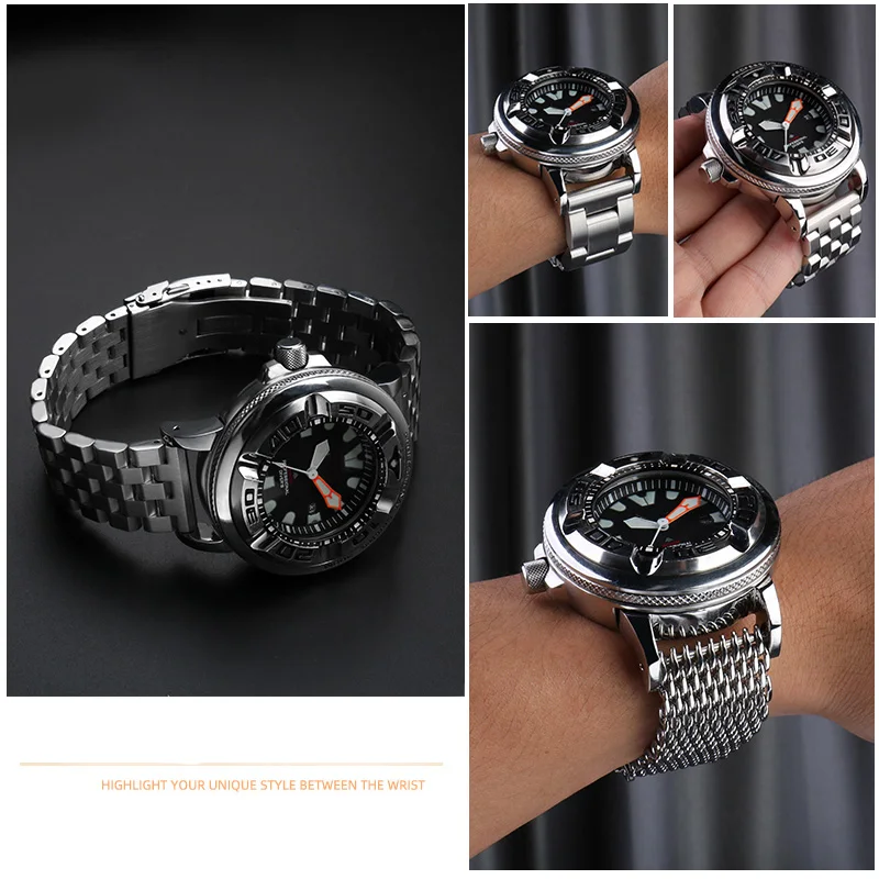 For Citizen BJ8050 BJ8050-08E Stainless Steel Lug Connection Head Modified Watchband Small/Little Monster Bracelet Watch Strap