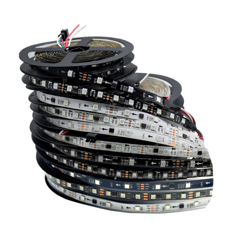 WS2811 RGB Led Strip Light 5050 SMD Addressable 30/48/60LEDs Full Colors Led Strip  Flexible Digital Led Tape 1 Ic Control 3