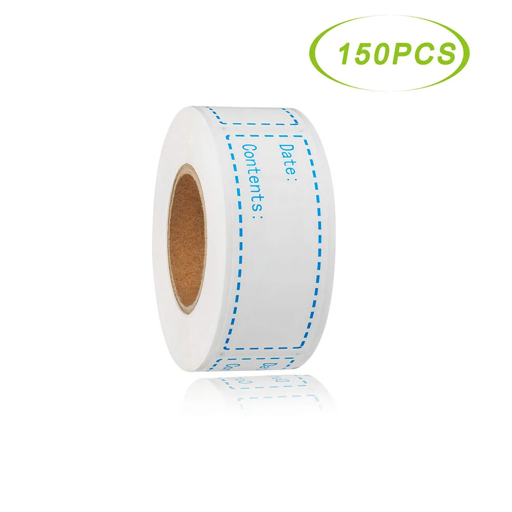 Etiquetas do armazenamento do alimento da cozinha etiqueta, impermeável, removível, refrigerador, papel adesivo, óleo-prova, 150 PCes, 300 PCes