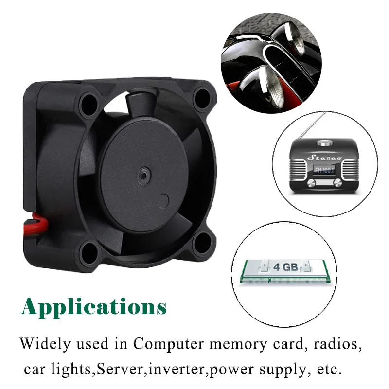 Gdstime 2 Stuks 5V 12V 24V Bal/Mouw Axiale Koeler 25X25X10Mm 2.5Cm Mini Koelventilator 2510 25Mm Centrifugale Elektrische 3D Printer Fan