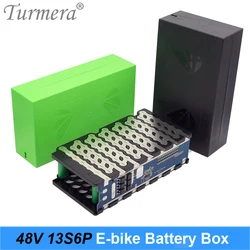 Turmera 48V E-Bike Battery Box Case 13S 30A 50A Balance BMS z uchwytem 13S6P 18650 Welding Nickel DC XT60 Plug for Diy Pack Use