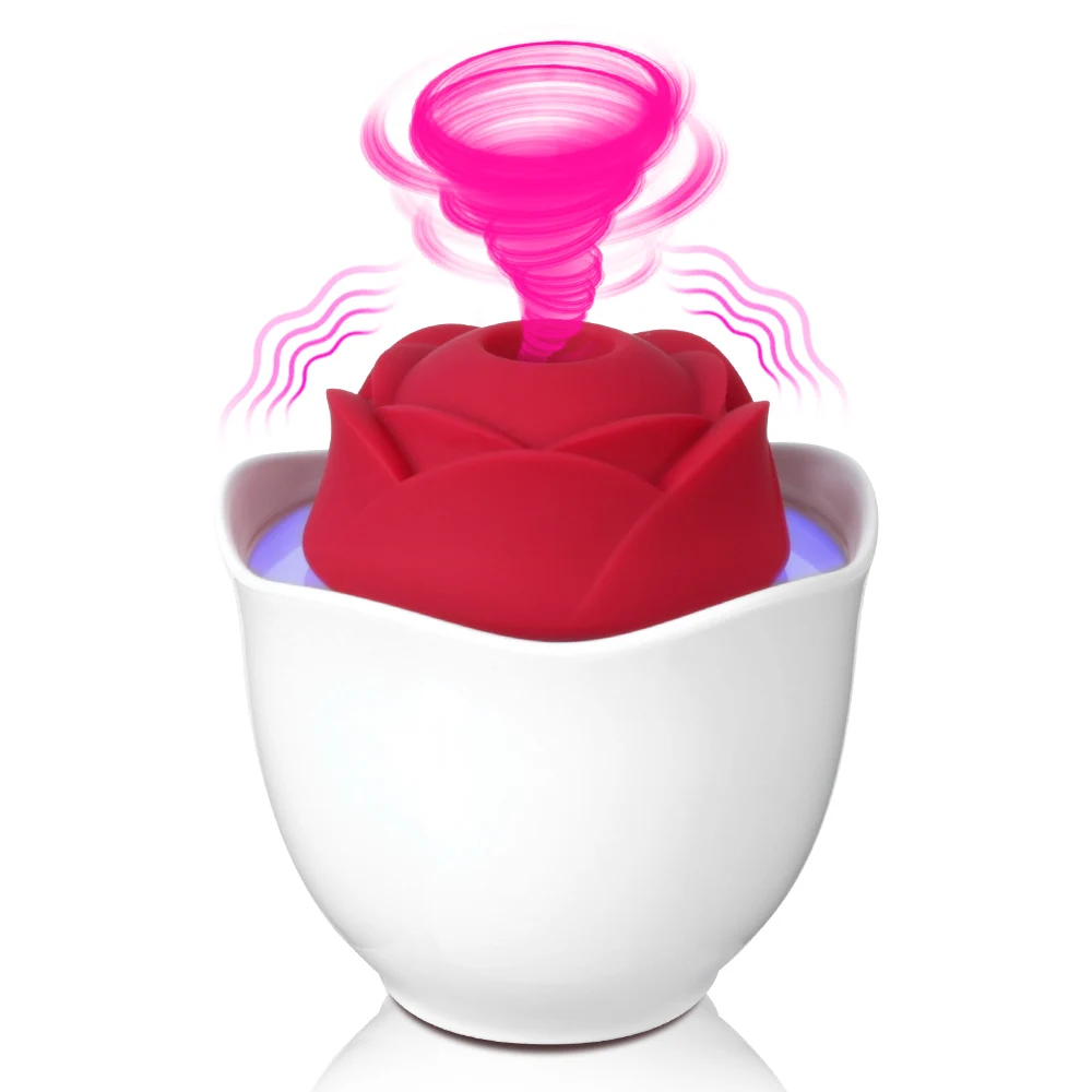 Sucking Vibrator Rose Shape Sex Toys for Women Clitoris Stimulator Nipple Sucker Vagina Massager With light mode