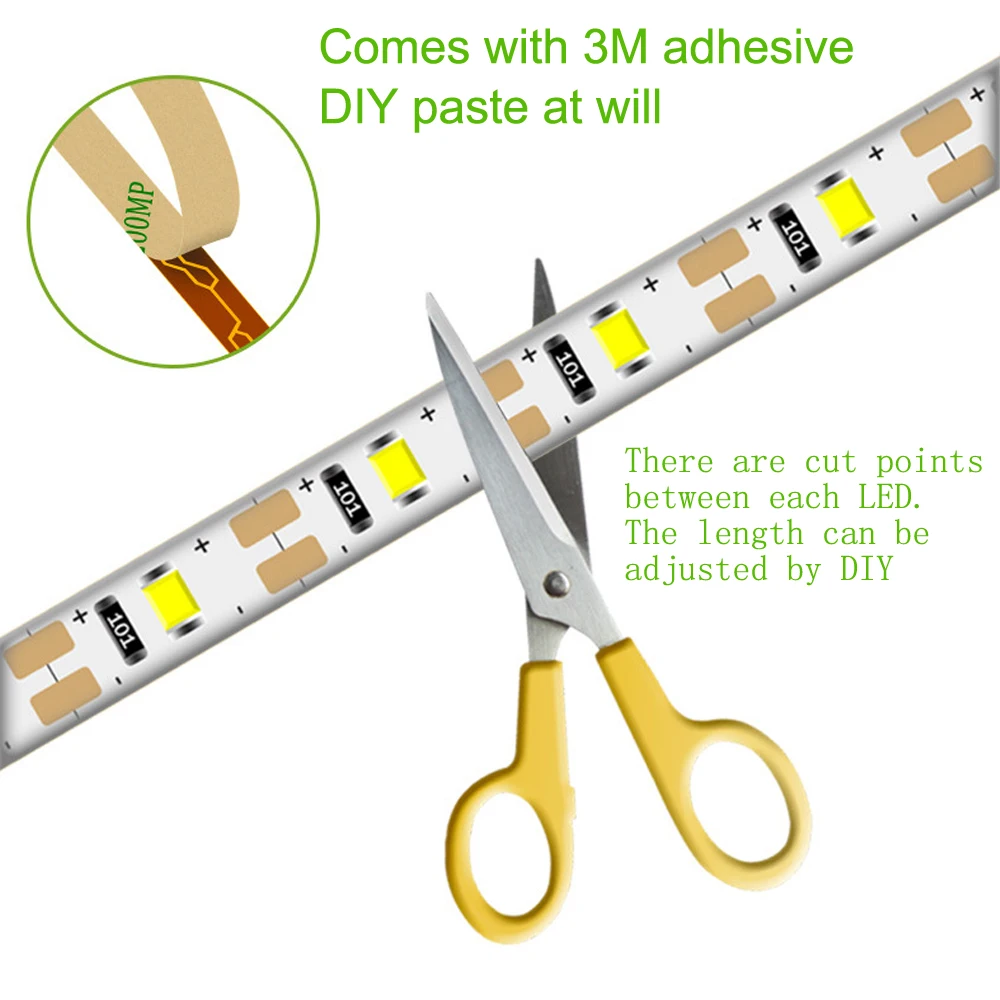 PIR Wireless Motion sensor LED Night light Bed Cabinet Stairs Sensor light USB/ Battery 5V LED Strip night lamp For TV Backlight