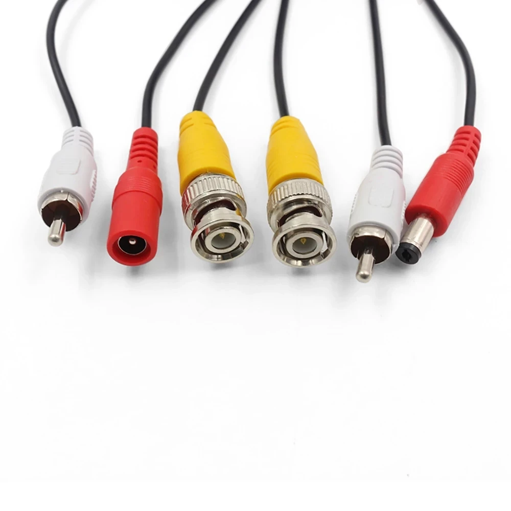 AHD Surveillance Camera BNC Coaxial Video Cable Audio Power 3 in 1 BNC RCA DC CCTV Transmission Cable 5/10/15/20/30/40/50MM