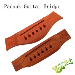 1Pc Guitar Parts Saddle Thru Guitar Bridge For Acoustic Guitar African padauk MT/TL style