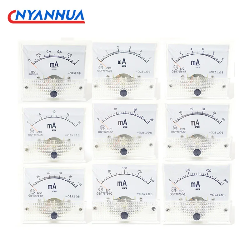 85C1-mA Analog Type DC Milliampere Ammeter 5mA10mA15mA 20mA 30mA 50mA 100mA 150mA