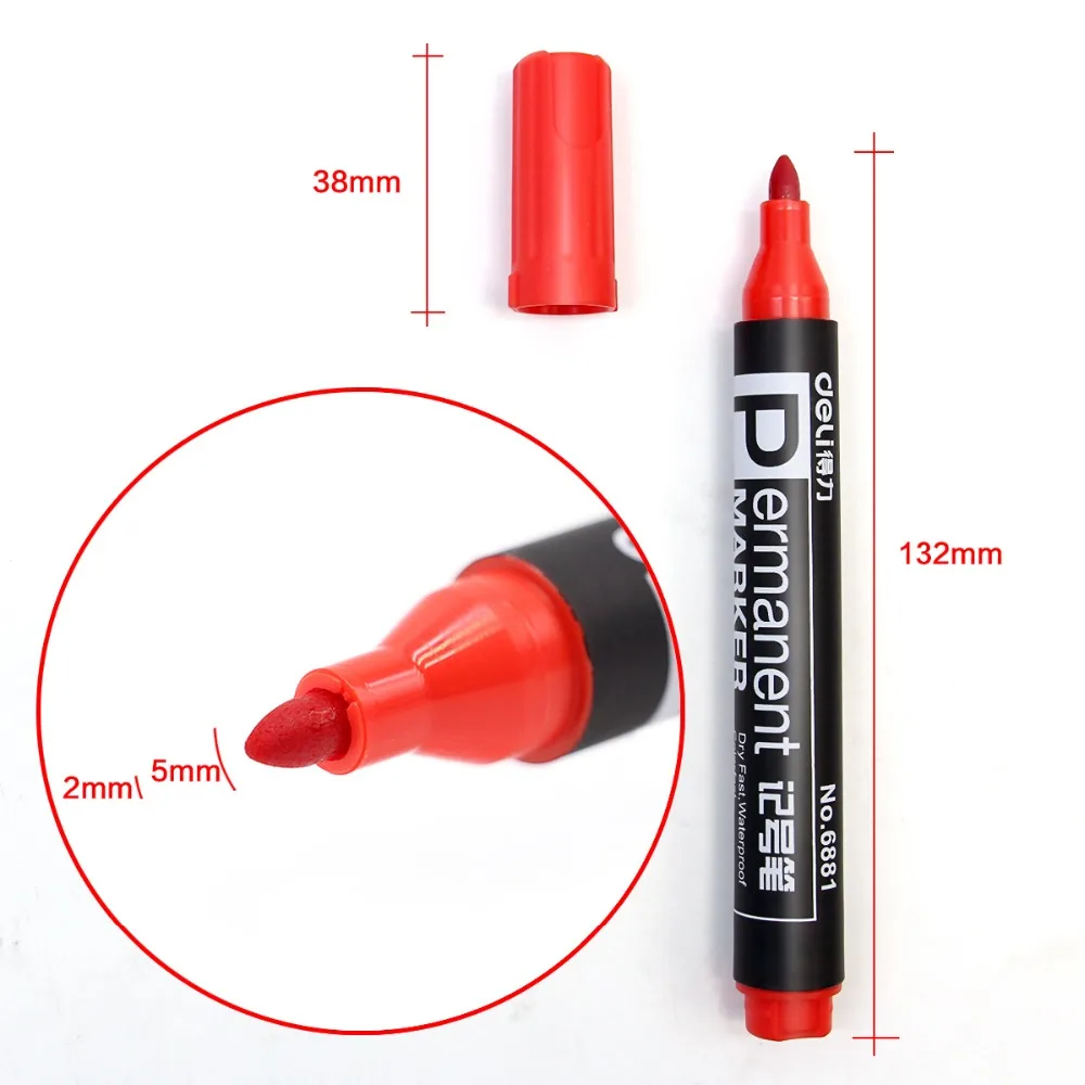 10PCS Special Offer 6881 Marker Pen Oil Pen Black / Red / Blue Express Marker Pen