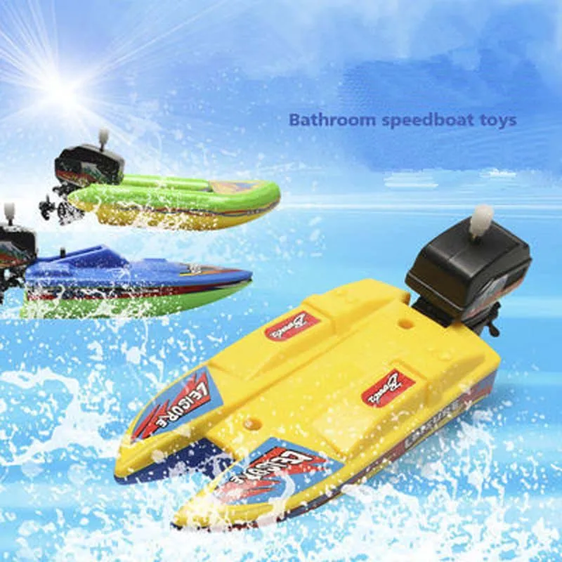 1pc Speed Boat Ship Wind Up Toy Float In Water Kids Toys Classic Clockwork Toys Bathtub Shower Bath Toys for Children Boys Toys