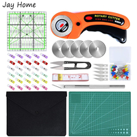 147Pcs Rotary Cutter Kit 45mm Fabric Cutter/Cutting Mat/Patchwork Ruler/Carving Knife/Sewing Straight Pins for Sewing Quilting