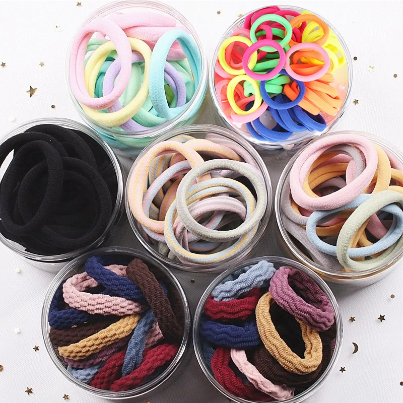 Women Girls Hair Rope Candy Solid Color Rubber Band Hair Scrunchies Tie Gum Ring Ponytail Holder Elastics Accessories Headwear
