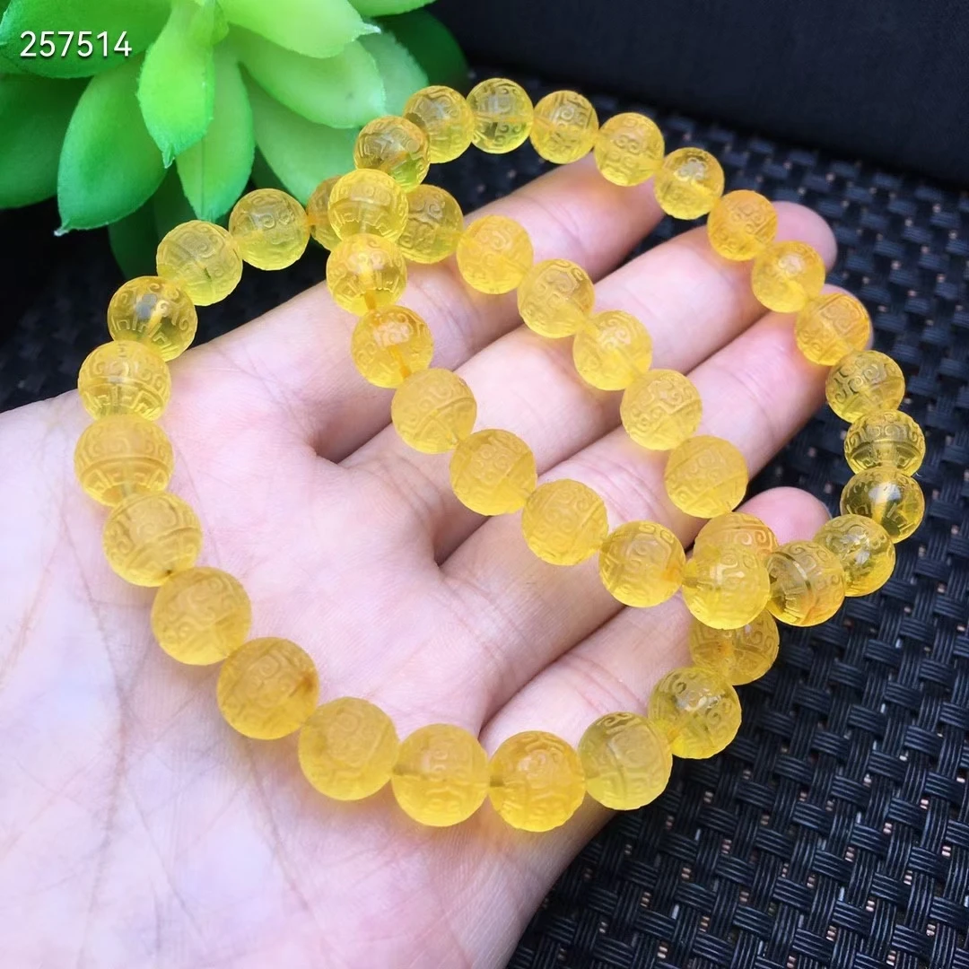 Natural Gold Amber Clear Carve - Gemstone Bracelet Healing recension och pris