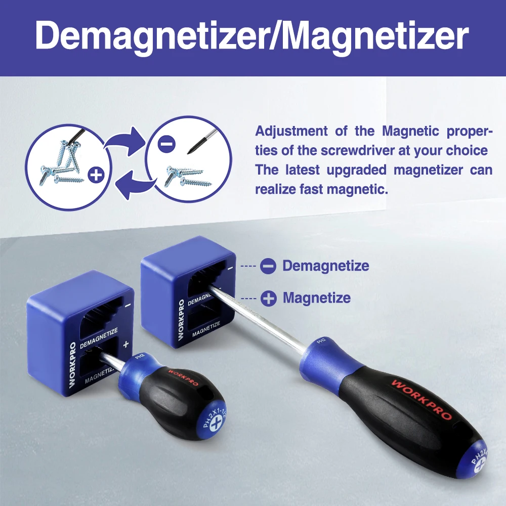 WORKPRO 16PC Magnetic Screwdriver Set Phillips Slotted Pozi and Pricision Screwdriver Set For Fix Repair DIY With Durable Case