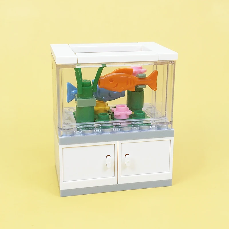 Klein Deeltje Bouwstenen Reptiel Huisdier Doos Vis Kreeft Sier Tank Creatieve Speelgoed Aquarium Modellering Scene Decoratie