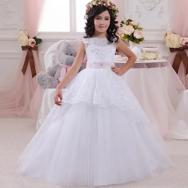 Vestido de baile infantil, vestido de bebê, vestido de noite adorável florida para casamento, vestidos de primeira comunhão, novo, 2024