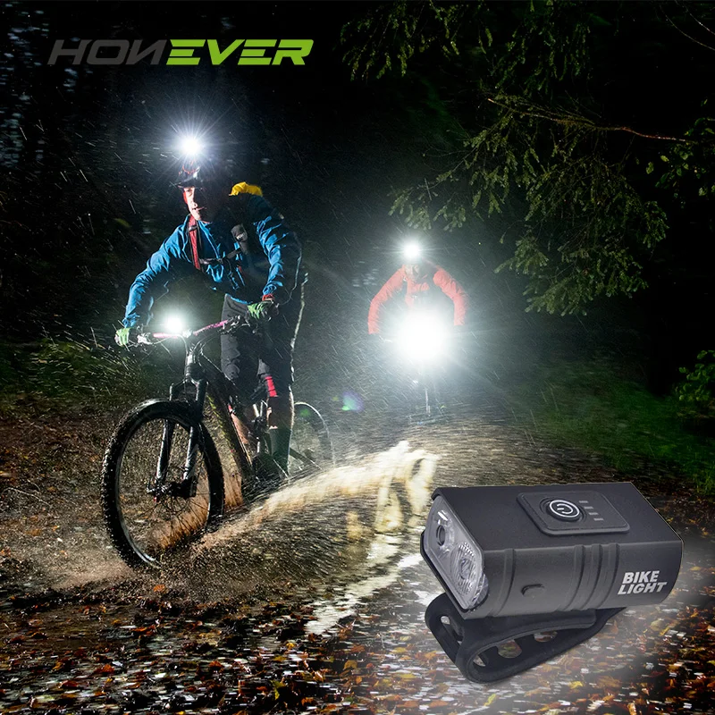 Bicycle Light Double T6 Bright Bike LED USB Rechargeable Flashlight Aluminium Alloy Waterproof Lamp 1200mah 350lm