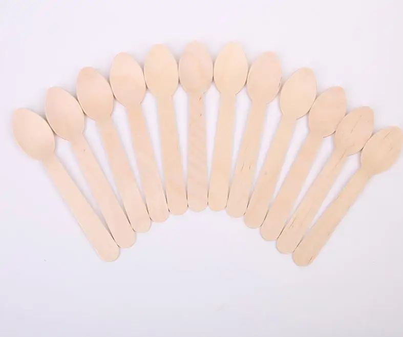 5000 pcs Disposable Mini Wooden Spoon Ice Cream Spoons Wedding Party Banquets Crafting Cultery Eco-friendly Kitchen SN2369