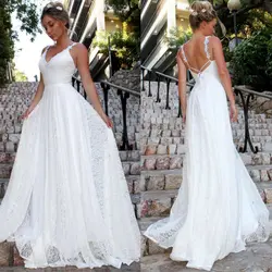 Womens Long Lace Formal Party Dress Prom Wedding Bridesmaid Ball Gown Dress White