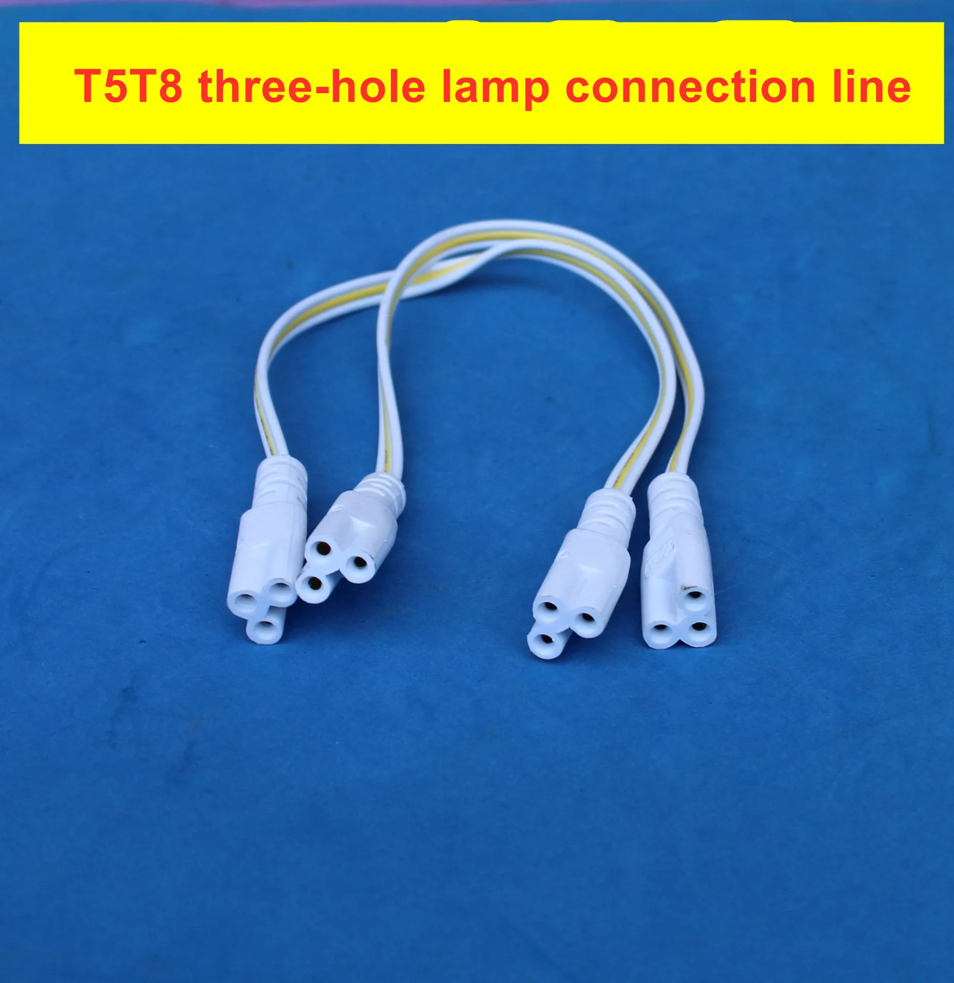 10pcs/lot Led Tube Fixture Connector T4/T5/T8 3holes Double-end Integrated Tube Flexiable Connector Cables Wire for Tube Light