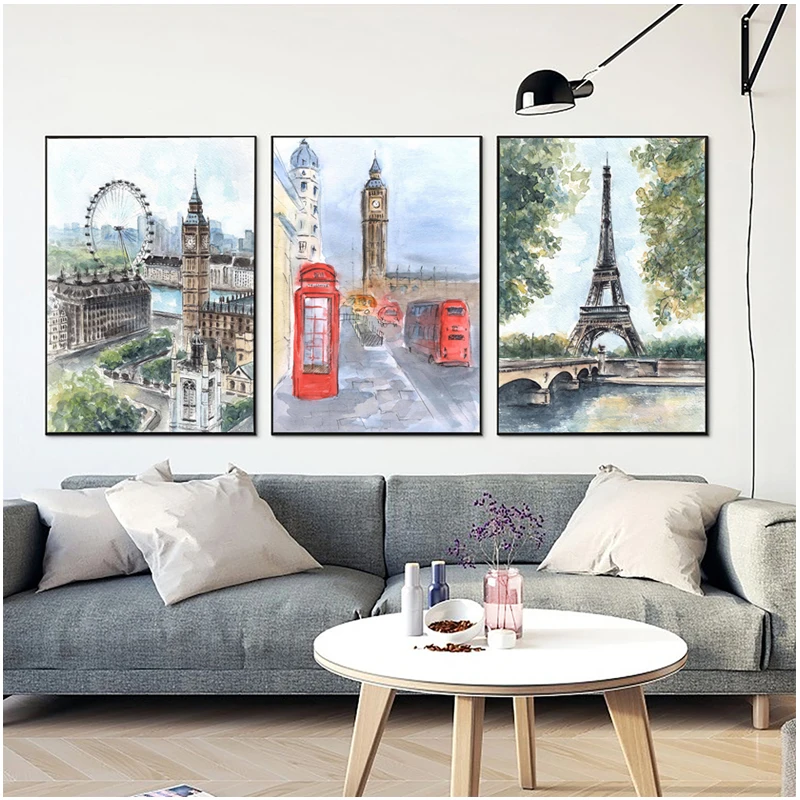 3pcs London Street Diamond Painting flowers Full Drill Square Round Daimond Mosaic Paris Diamant Embroidery France TowerZP-508