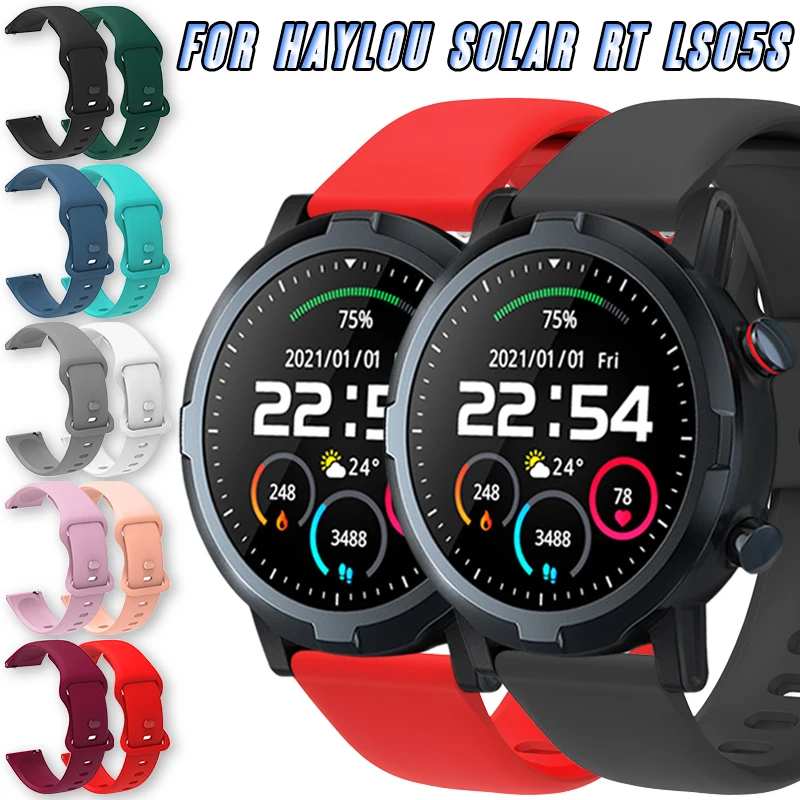 For Haylou Solar RT LS05S Watch 22mm Silicone Strap Smartwatch Replacement Quick Release Sport Bracelet Colored Accessories