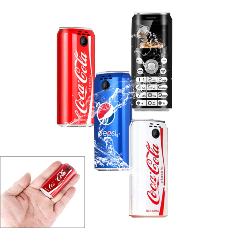 جيب هاتف محمول صغير SATREND K8 1.0 بوصة شكل كولا Telefone MP3 بلوتوث طالب سماعة تسجيل المكالمات هاتف محمول صغير