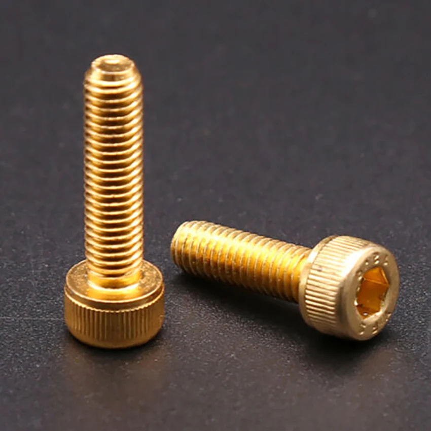 Grade 12.9 Plating Titanium Gold Allen Socket Cap Head Screws Bolts Race Motorcycle Car M2 M2.5 M3 M4 M5 - 10pcs