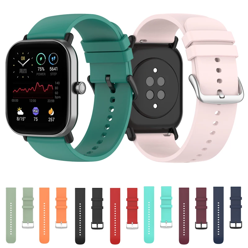 20mm Bracelet For Huami amazfit GTS 2mini/GTS2/GTS2E Smartwatch Band Soft Silicone Strap For Samsung Galaxy Watch 42MM Wristband