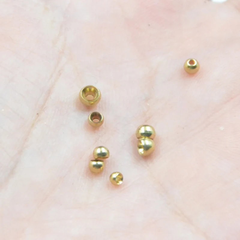 60pcs Fly Tying Brass Beads Larvae Nymphs Pupae Head Bead Size 2.5mm/3.0mm/3.5mm/4.0mm Durable Copper Bead Streamers&Wet Flies