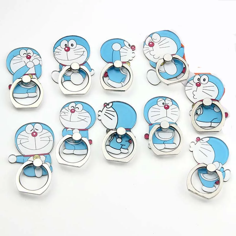 Cartoon Character Phone Holder Ring Mobile Phone Stand Blue Cat Rotate 360 Degrees  Finger Phone Ring Holder support celular