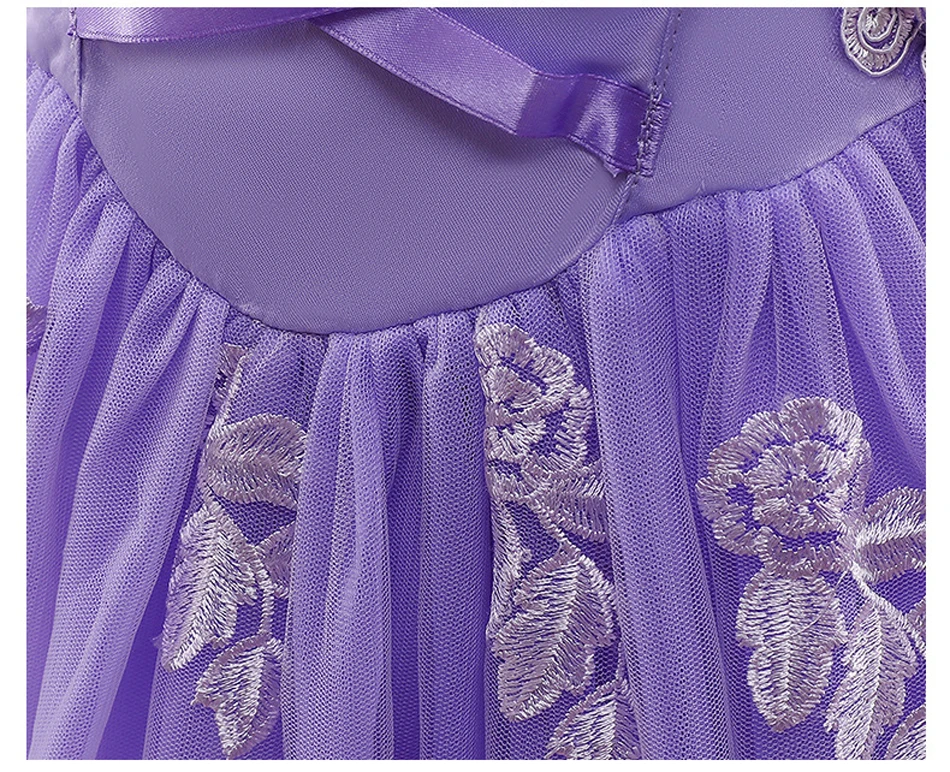 Mädchen Cosplay Prinzessin Aurora Rapunzel verkleiden Kinder Weihnachten Halloween Tüll Kostüm für Kinder Mädchen Geburtstag – Detail 7