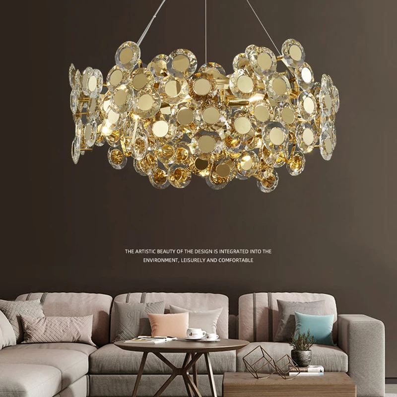 

Crystal chandeliers decoration Ceiling chandelier home decor Ring lamp lustre chandeliers for living room 2021 indoor lighting