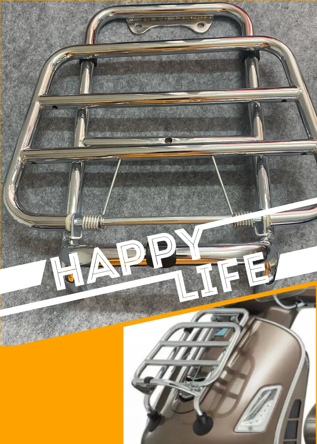 

stainless steel Black Front Luggage Rack For Vespa GTV 300 Sei Giorni GTS 300 Super ABS 2014-2018 Front luggage rack