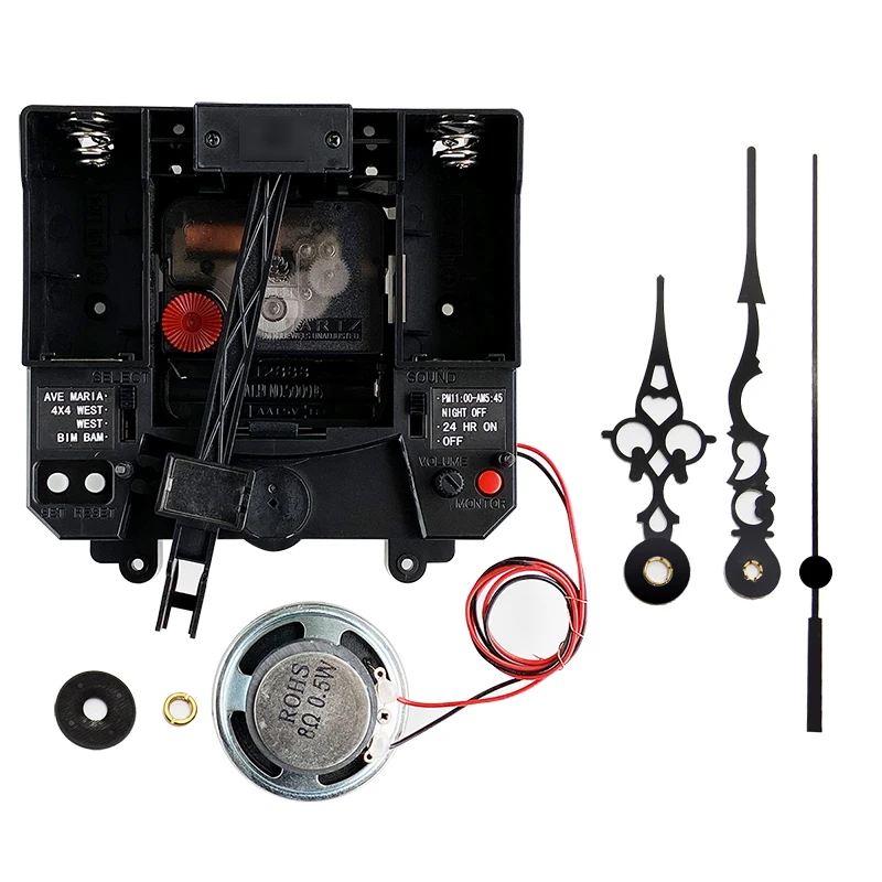 

12888 Silent Sweep Movement With Music Chime Box Plastic Quartz Mechanism With Hands & Pendulum Drive Units DIY Clock Accessory