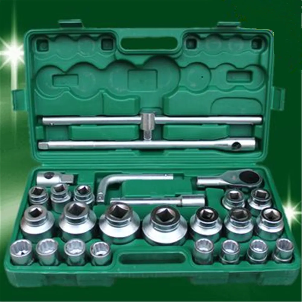 26 pcs/set Heavy duty socket tool kit Mechanic repair socket wrench combination Multi-functional portable repair tools kit