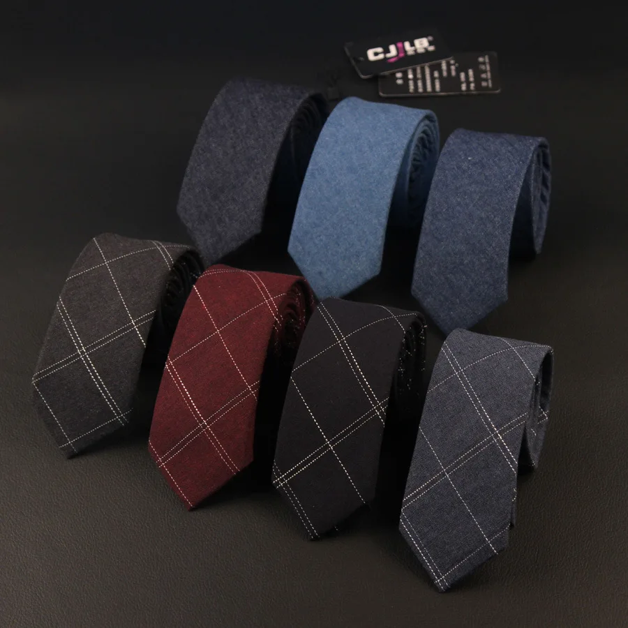 

Linbaiway 6cm Striped Plaid Necktie for Mens Cotton Female Neck Ties Fashion Girl Bow Tie Shirt Mujer Vestir Custom LOGO