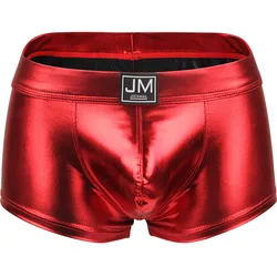 jockmail Sexy Underwear Men Boxer PU Leather Gay men underwear penis Pouch boxer men cueca boxer masculina slip For Males LGBT