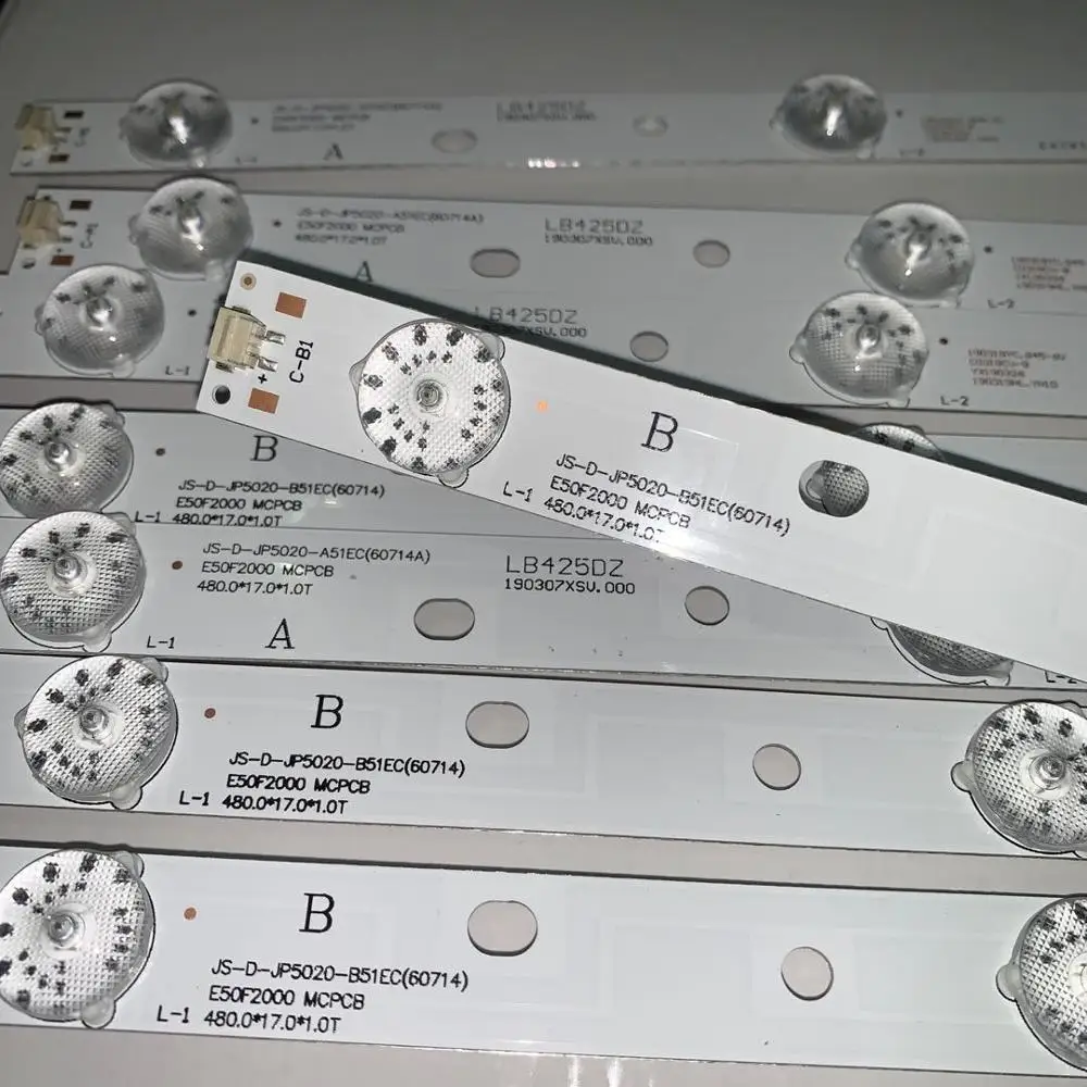 Fita de luz de fundo led 40-80 60 polegadas, 5 lâmpadas para tv de 50 pol.