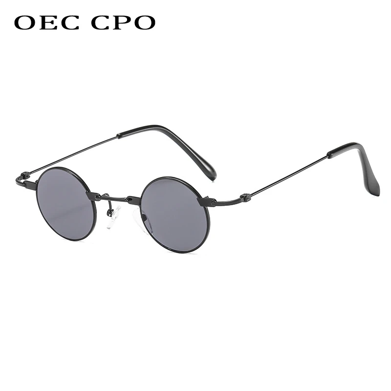 Vintage Mężczyźni Okulary przeciwsłoneczne Kobiety Retro Punk Style Mała okrągła metalowa ramka Kolorowe soczewki Okulary przeciwsłoneczne Moda Okulary Gafas sol mujer — zdjęcie 3