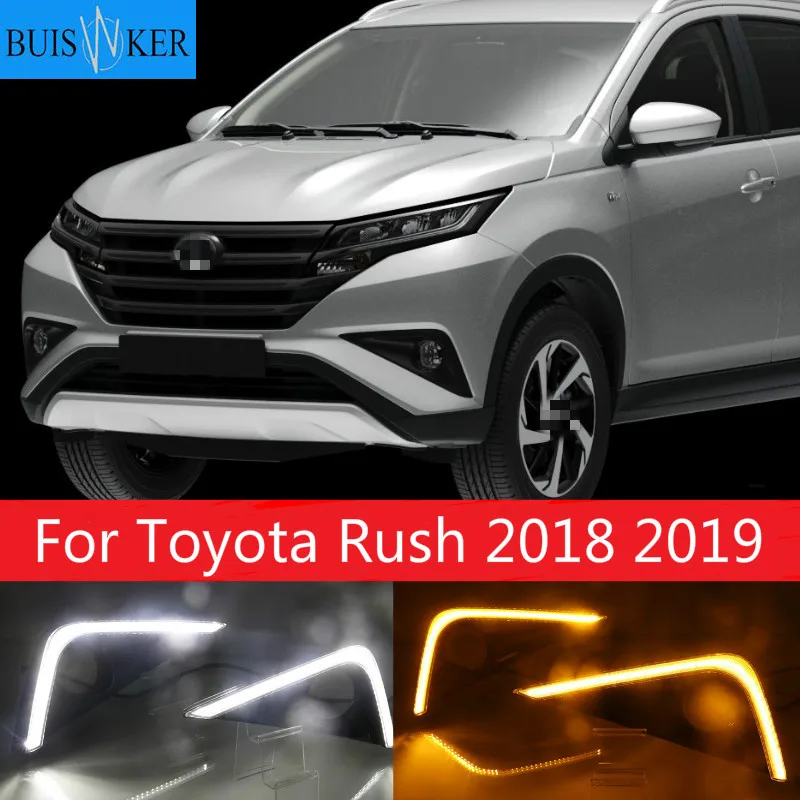 

1 Pair For Toyota Rush 2018 2019 LED Daytime Running Light Car Accessories Waterproof 12V DRL Fog Lamp Decoration